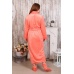 Халат женский шаль "ХВ-001 Длинный" велсофт (цвет персиковый)