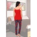 Пижама женская "5551" кулирка (цвет красный)
