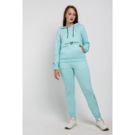 Костюм женский "КМФ-4519" футер с лайкрой (цвет бирюзовый)