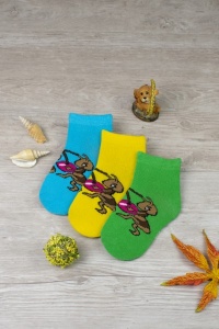 Носки детские "Черри" трикотаж (цвет в ассортименте, 3 пары)