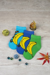 Носки детские "Банан" трикотаж (цвет в ассортименте, 3 пары)