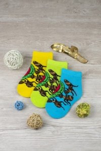 Носки детские "Арбуз" трикотаж (цвет в ассортименте, 3 пары)