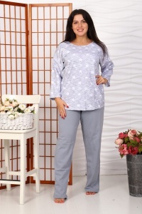 Пижама женская "Дора" П-380 футер (цвет серый)