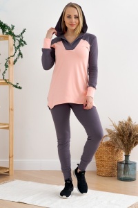 Пижама женская "04-012" интерлок (цвет серый, персиковый)