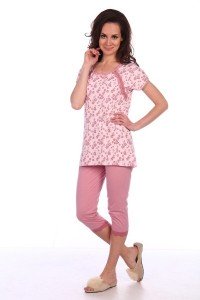 Пижама женская "638/1" кулирка (цвет розовый)