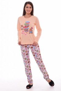 Пижама женская "1-127б" кулирка (цвет персиковый)