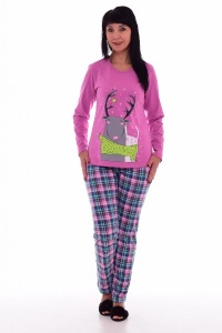 Пижама женская "1-163" кулирка (цвет розовый)