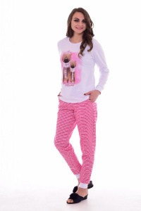 Пижама женская "1-175" футер с начесом (цвет розовый)