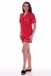 Пижама женская "1-178" кулирка (звезды, цвет красный)