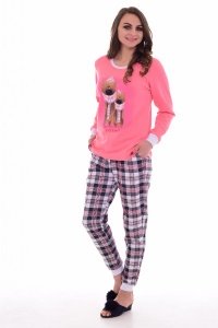 Пижама женская "1-176" футер с начесом (цвет розовый)