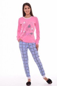 Пижама женская "1-119а" интерлок пенье (цвет розовый)