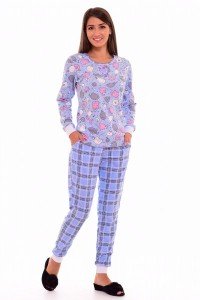 Пижама женская "1-95" интерлок пенье (овечки, цвет сиреневый)