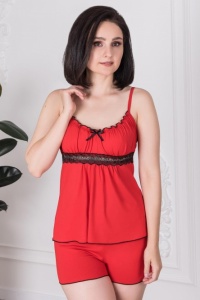 Пижама женская "0032-05" вискоза (цвет красный)