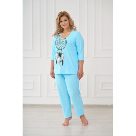 Пижама женская "0661" махра (цвет бирюзовый)