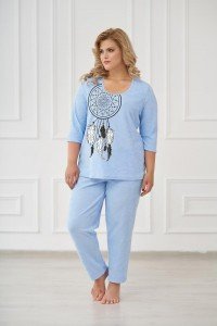Пижама женская "0661" махра (цвет голубой)