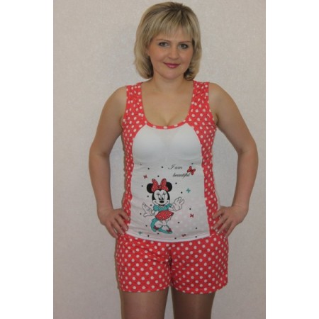 Пижама женская "П651.1" кулирка (цвет коралловый)