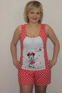 Пижама женская "П651.1" кулирка (цвет коралловый)