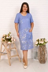 Платье женское "Лаура П-521" кулирка (цвет синий)