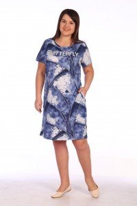 Платье женское "Батерфляй" П-357 кулирка (цвет синий)