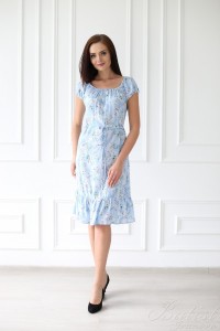 Платье женское "Неженка" штапель (цвет голубой)