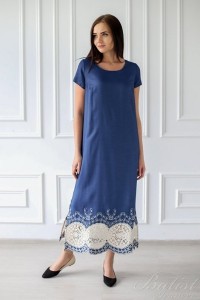 Платье женское "Гретта" джинса (цвет синий)