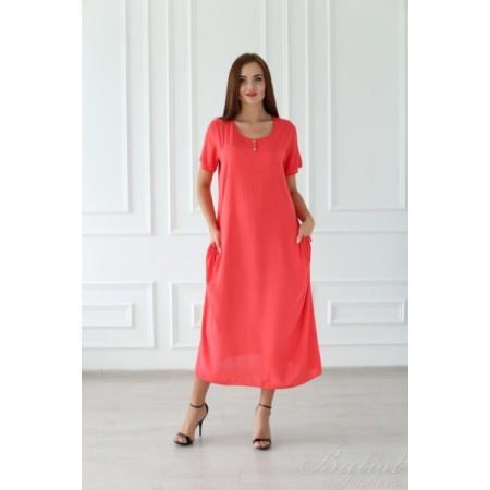 Платье женское "Марсела" вискоза (цвет коралловый)