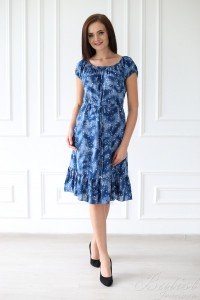 Платье женское "Неженка" штапель (цвет синий)