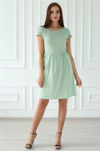 Платье женское "Берта" вискоза (цвет зеленый)