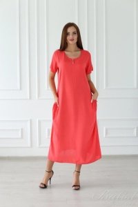 Платье женское "Марсела" вискоза (цвет коралловый)