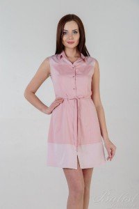Платье женское "Ярославна" джинс тенсил (цвет розовый)