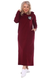 Платье женское "П-130" футер с лайкрой (цвет вишневый)