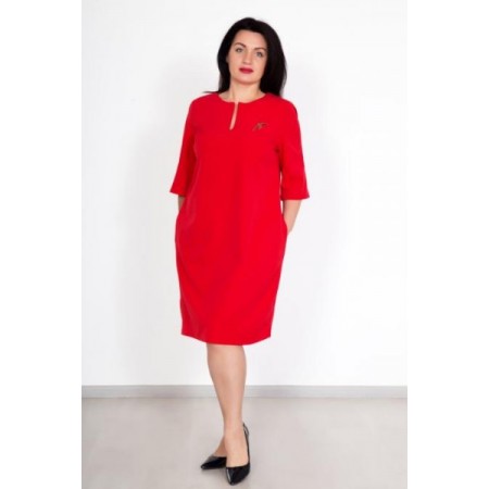 Платье женское "Тома К" креп (цвет красный)
