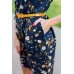 Платье женское "Тюльпан" милано (цветы, темно-синий)
