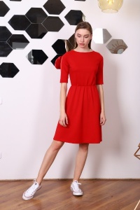 Платье женское "М732" милано (цвет красный)