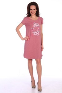Платье женское "1018" кулирка с лайкрой (цвет розовый)