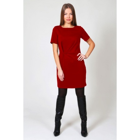 Платье женское "П 176" далгыч с начесом (цвет красный)