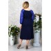 Платье женское "П 216" милано, гипюр (цвет темно-синий)