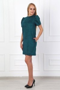 Платье женское "П 234" искусственная замша (цвет еловый)