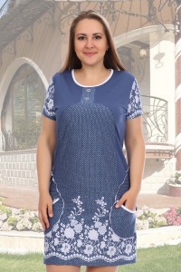 Платье женское "2430" кулирка (цвет индиго)
