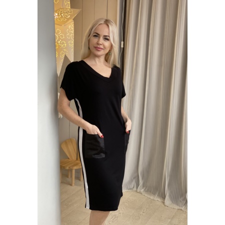 Платье женское "7092" вискоза (цвет черный)