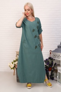 Платье женское "3482" лен (цвет светло-зеленый)