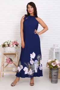 Платье женское "10338" суперсофт (цвет синий)