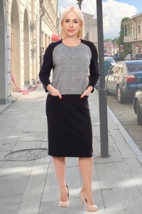 Платье женское "Гюзель" жаккард, милано (цвет темно-серый)