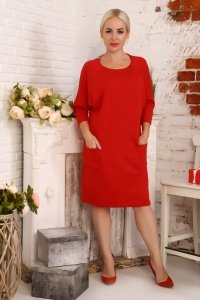 Платье женское "13347" милано (цвет красный)