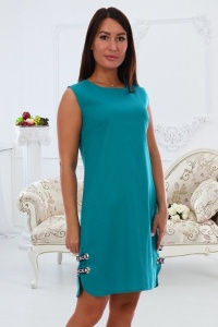Платье женское "13605" лен (цвет зеленый)