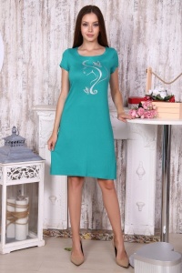Платье женское "6869" вискоза (цвет изумрудный)