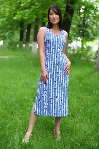 Сарафан женский "6866" кулирка (цвет голубой)