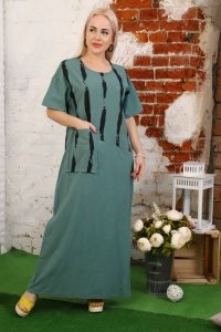 Платье женское "3474" лен (цвет светло-зеленый)