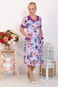 Платье женское "3643" кулирка (цвет фиолетовый)