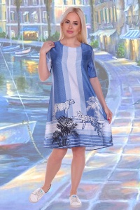 Платье женское "10327" суперсофт (цвет голубой)
